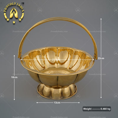 Traditional Brass Pooja Basket.