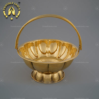 Traditional Brass Pooja Basket.