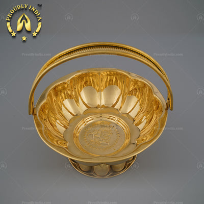 Traditional Brass Pooja Basket.