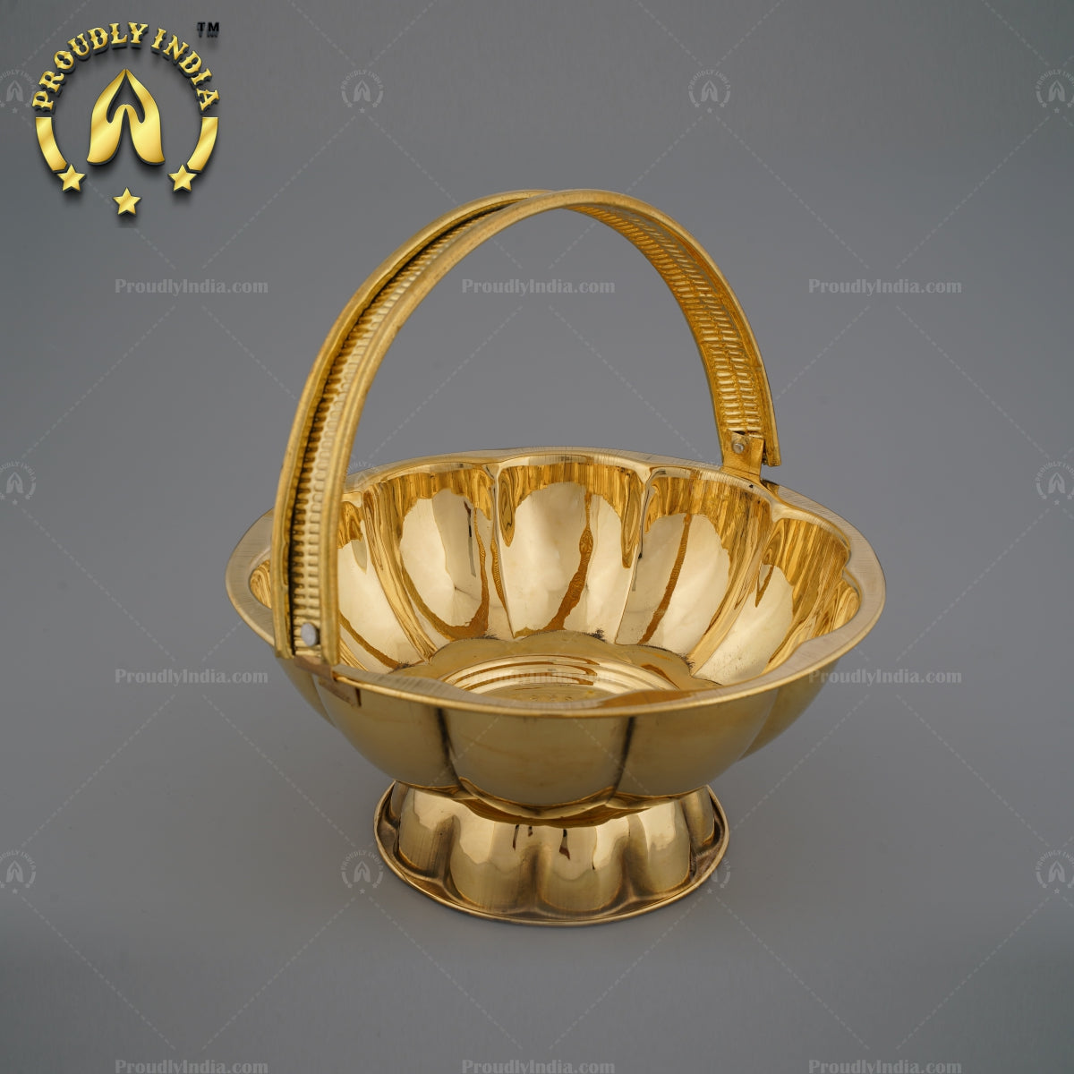 Traditional Brass Pooja Basket.