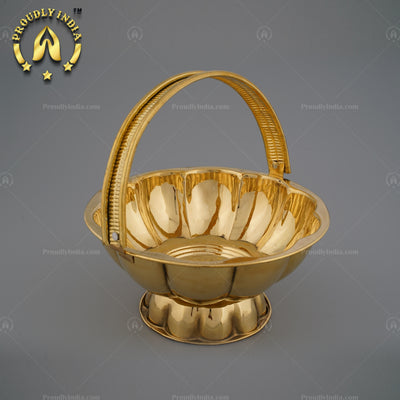 Traditional Brass Pooja Basket.