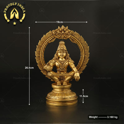 Handcrafted Brass Lord Ayyappa Swamy Statue