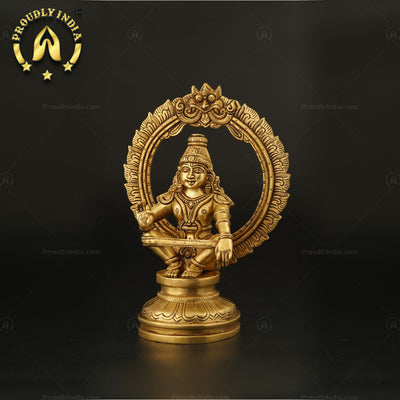 Handcrafted Brass Lord Ayyappa Swamy Statue