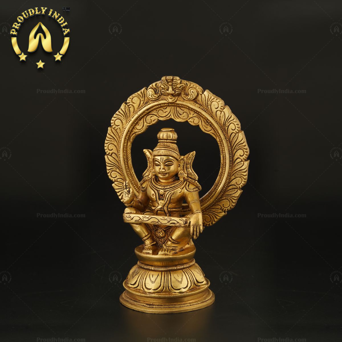 Indian Traditional Handcrafted Brass Ayyappan Statue