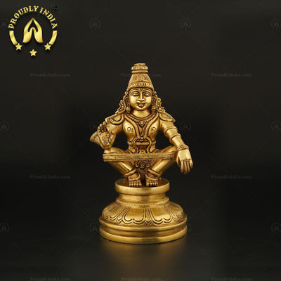 Elegant Handcrafted Brass Ayyappan Statue