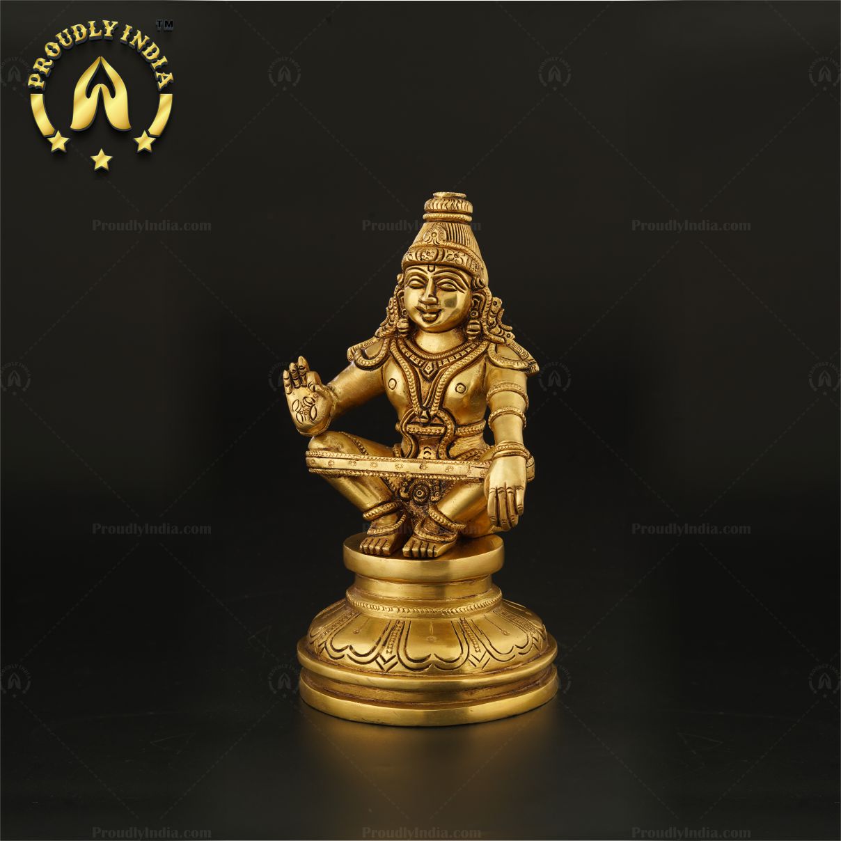 Elegant Handcrafted Brass Ayyappan Statue