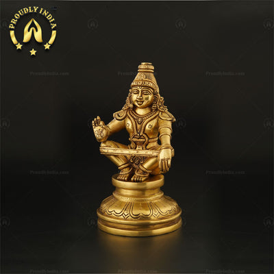 Elegant Handcrafted Brass Ayyappan Statue