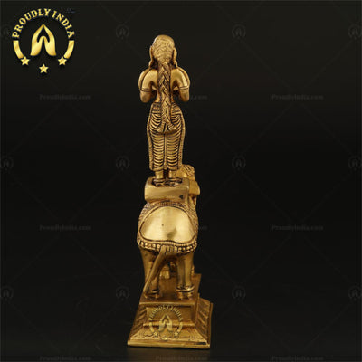 Set of 2 Brass Paavai elephent Diya