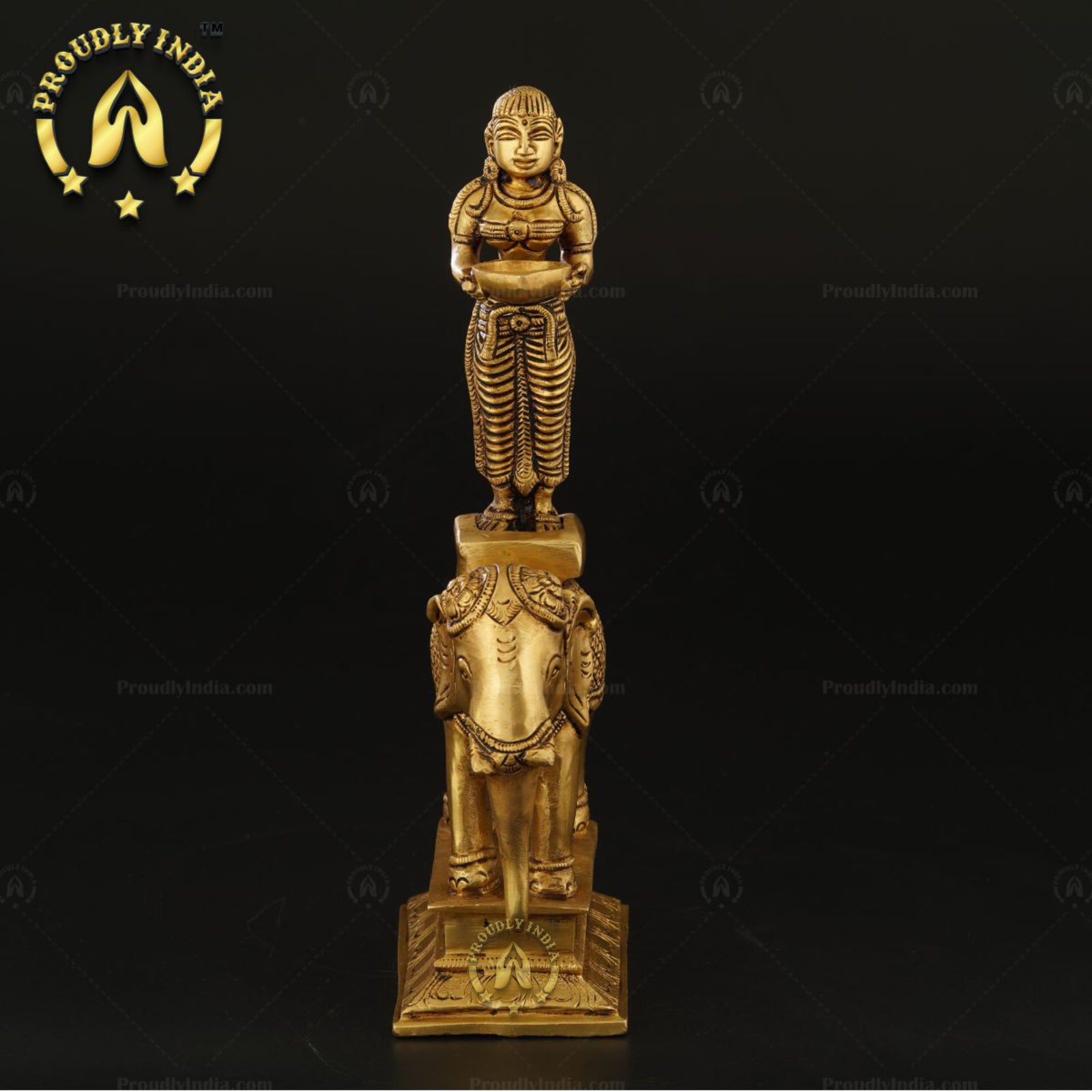 Set of 2 Brass Paavai elephent Diya