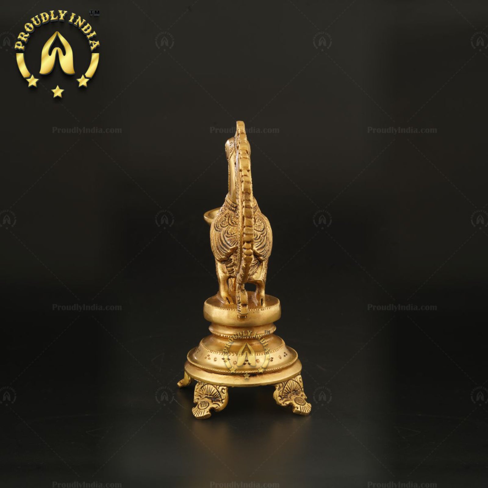 Traditional Brass Handmade Peacock Wick Puja Lamp