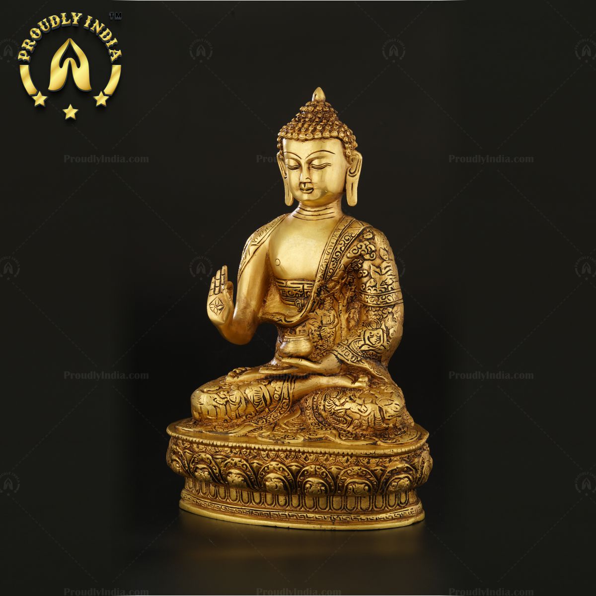 Traditional Indian Handcrafted Brass Buddha Statue