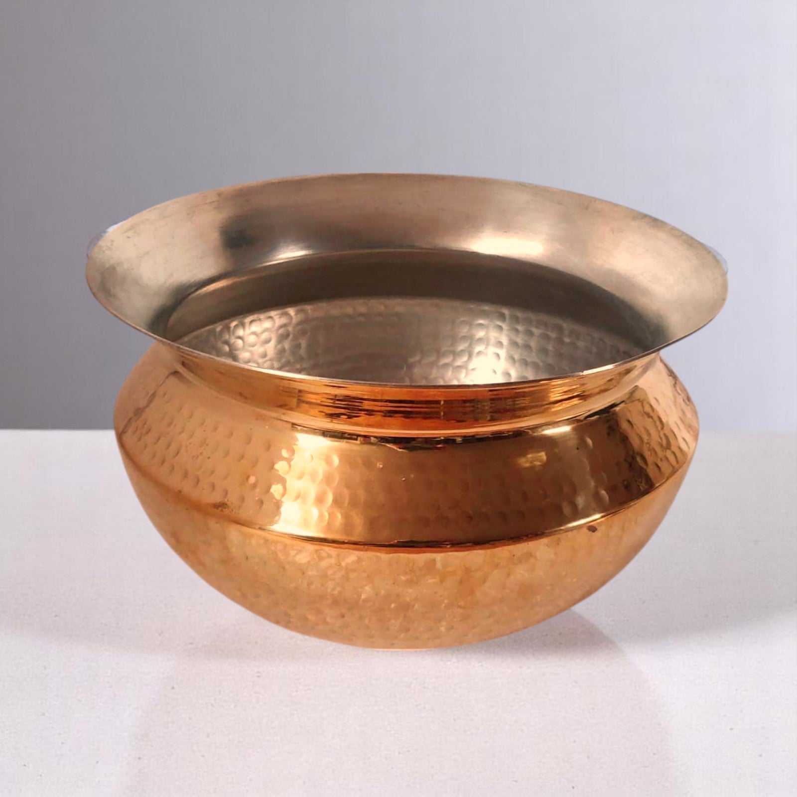 Copper 2 Liter Handi With Copper Lid