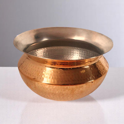 Copper 2 Liter Handi With Copper Lid