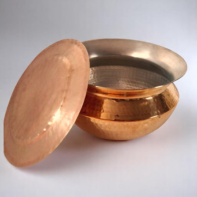 Copper 2 Liter Handi With Copper Lid