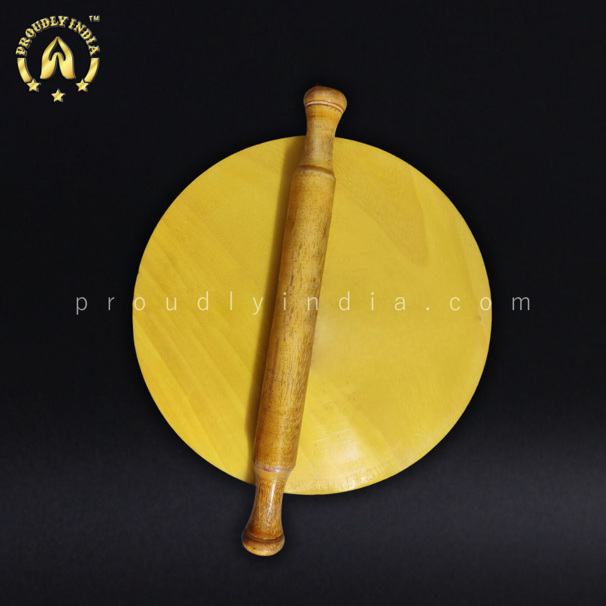Yellow Wooden Belan Chakla set