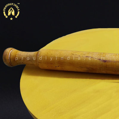 Yellow Wooden Belan Chakla set