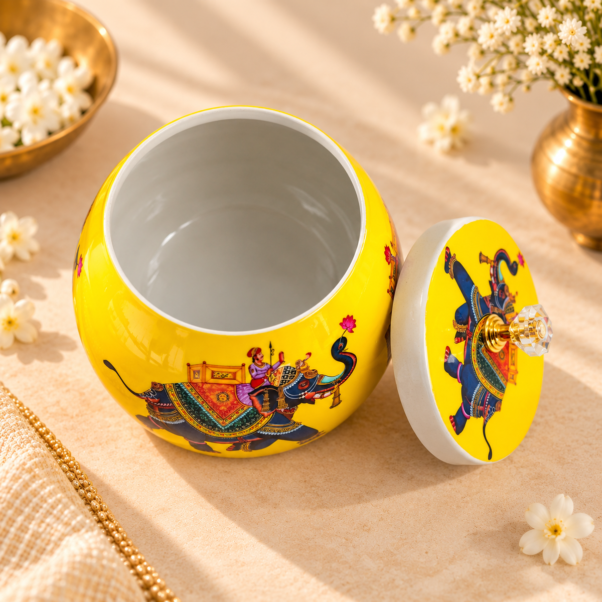 5" Yellow Pichwai Jar ( Set of 20 )