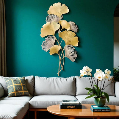 Golden Ginkgo Grace Metal Wall Mural