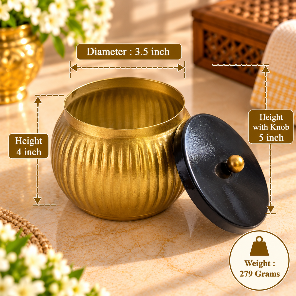 5" Gold Pichwai Jar ( Set of 20 )