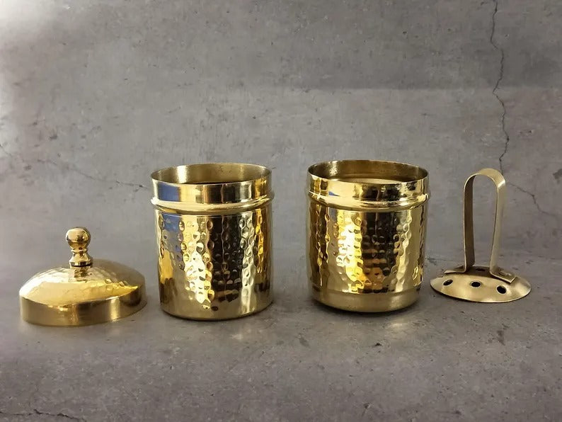 6 Cup Hammered Coffee Filter With 6 Dabara