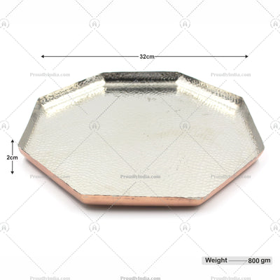 Copper Hexagon Thali Set 6 Piece