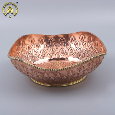 Copper Decorative Fruit Basket Bowl
