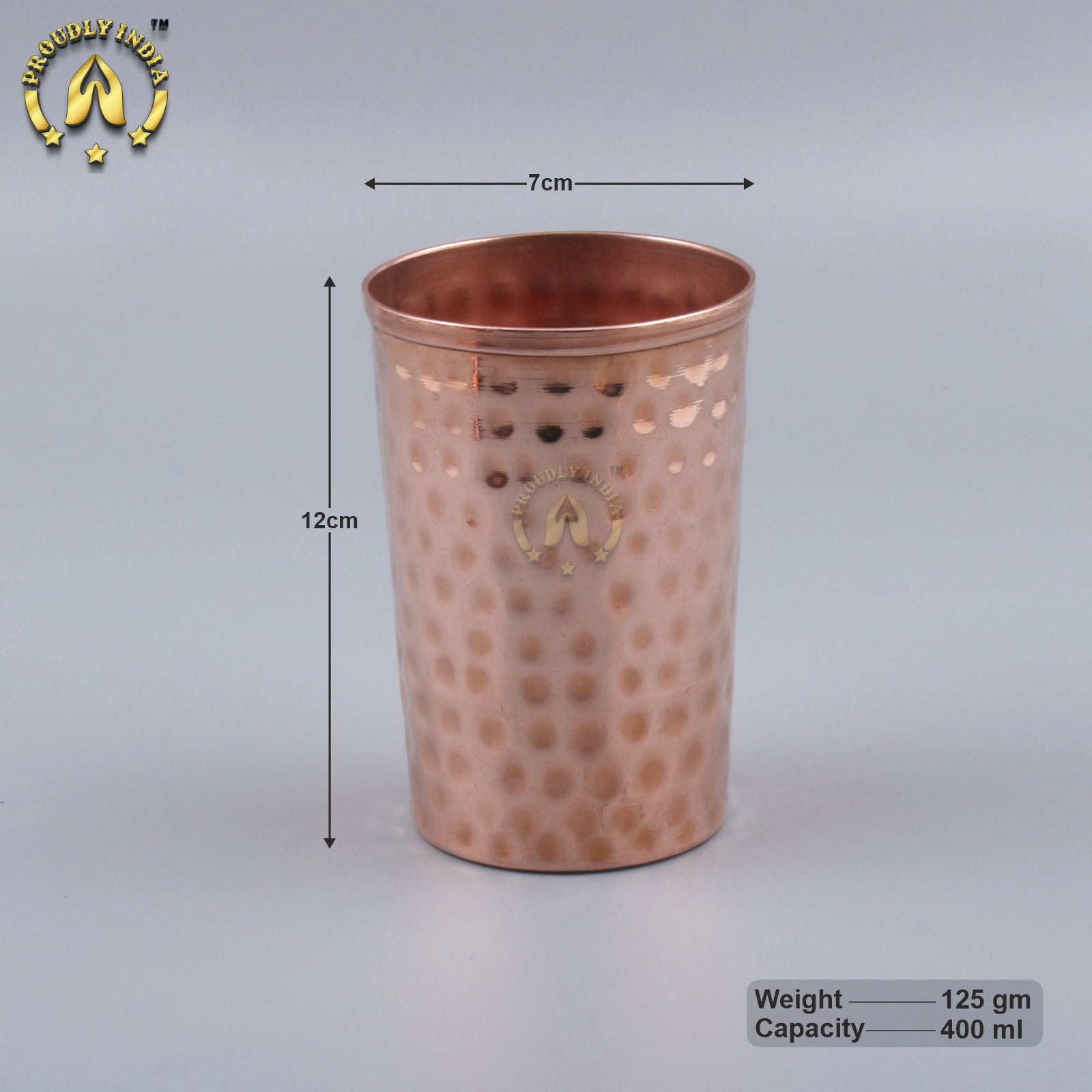 Copper Tray With 2 Copper Glass