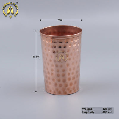 Copper Tray With 2 Copper Glass