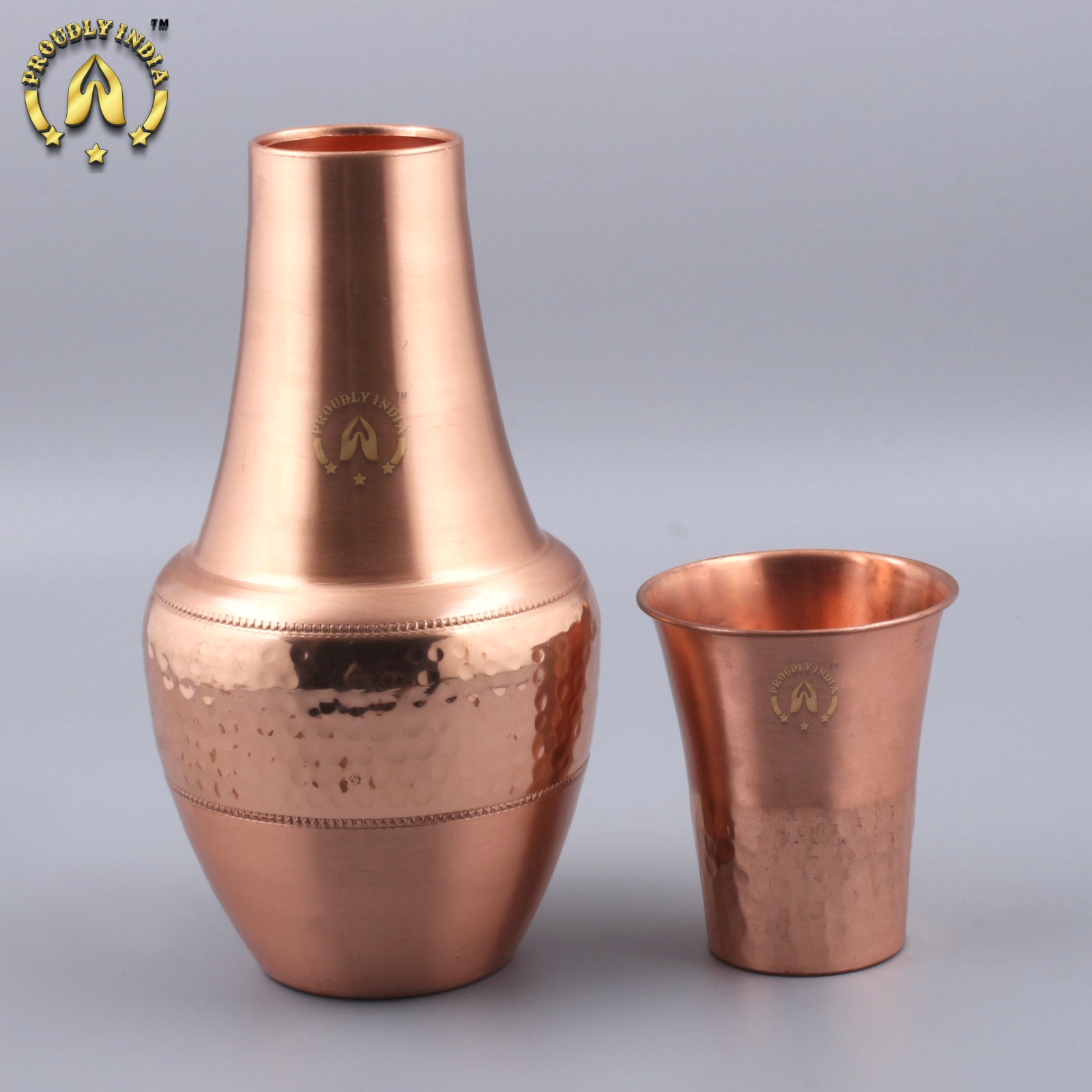 Copper Water Bottle 800ml With 1 Copper Glasses