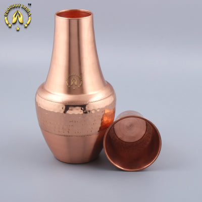 Copper Water Bottle 800ml With 1 Copper Glasses