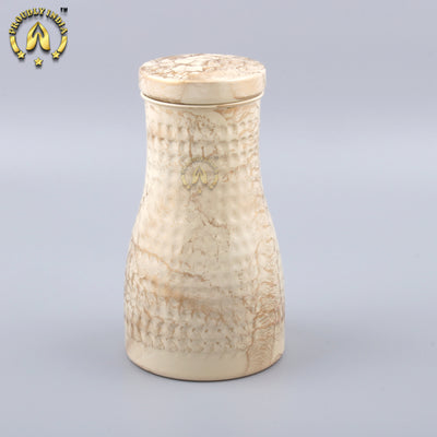 Copper White Enamelled Bottle With 2 Glasses