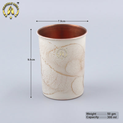 Copper White Enamelled Bottle With 2 Glasses