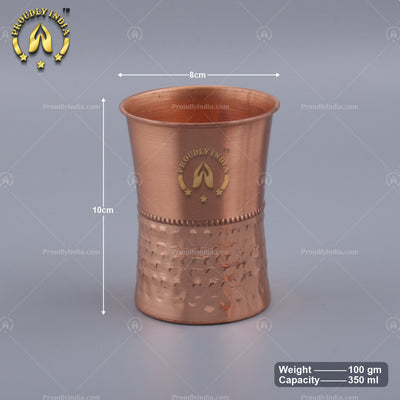 Hammered Copper Water Bottle With 2 Glass