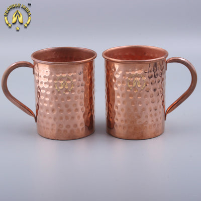 Set of 2 Pure Copper Beer Mug 450 ml