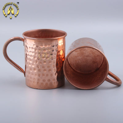Set of 2 Pure Copper Beer Mug 450 ml