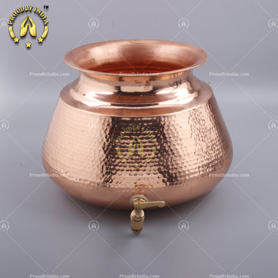 Copper Water Dispenser With Stand And 2 Copper Glass