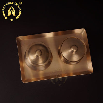 Lead Free Bronze Ghee And Oil Pot Set