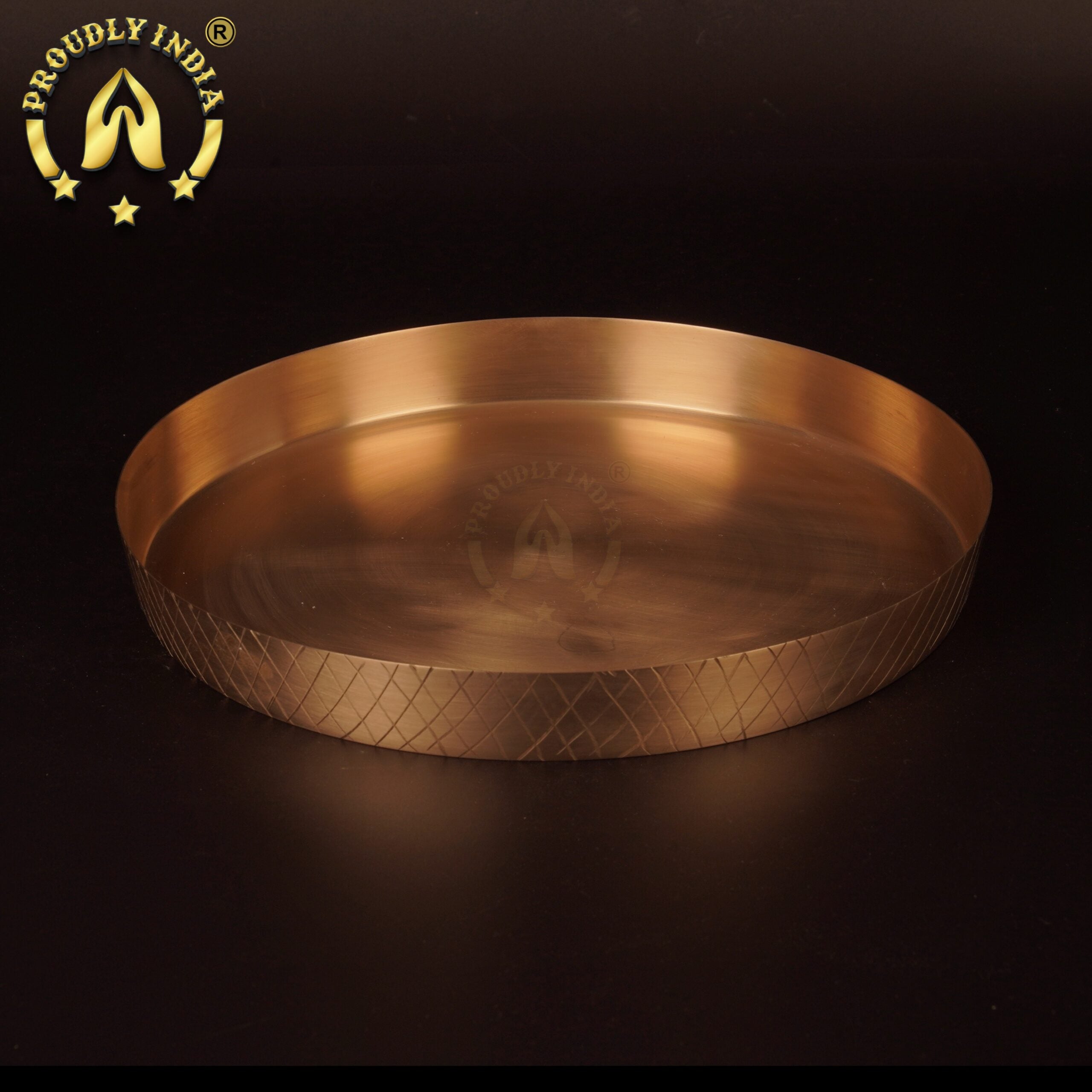 11" Patterned 6 Piece Bronze Thali Set