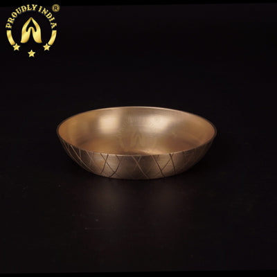 11" Patterned 6 Piece Bronze Thali Set