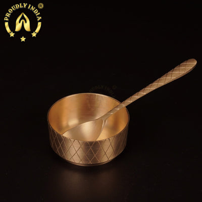 11" Patterned 6 Piece Bronze Thali Set