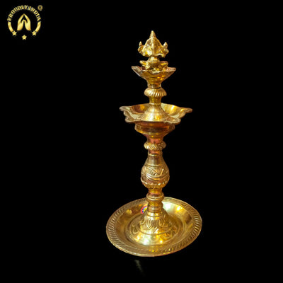 Brass Ganesh 5-Wick Kuthu Vilakku