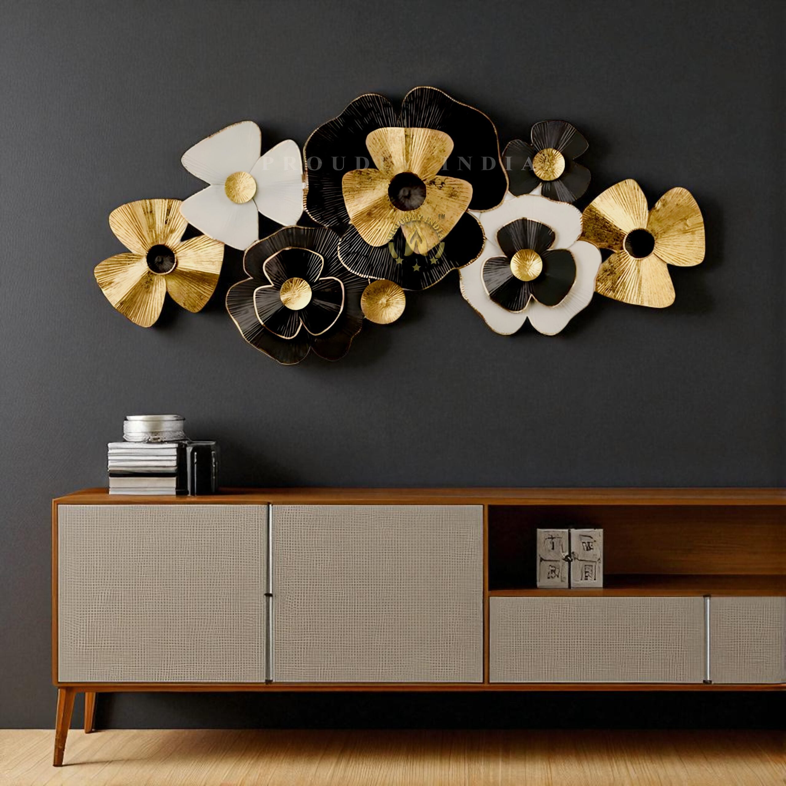 Noir Bloom Symphony Wall Art Mural