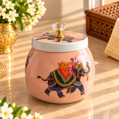 5" White Pichwai Jar ( Set of 20 )