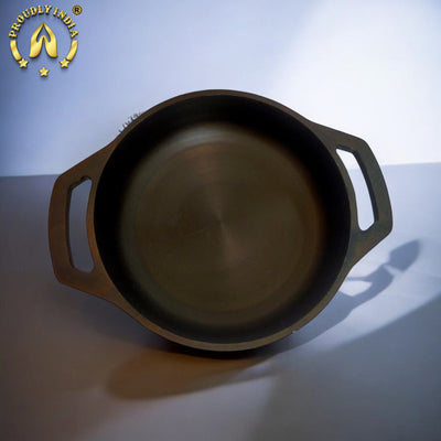 Induction Base Cast Iron Flat Kadai
