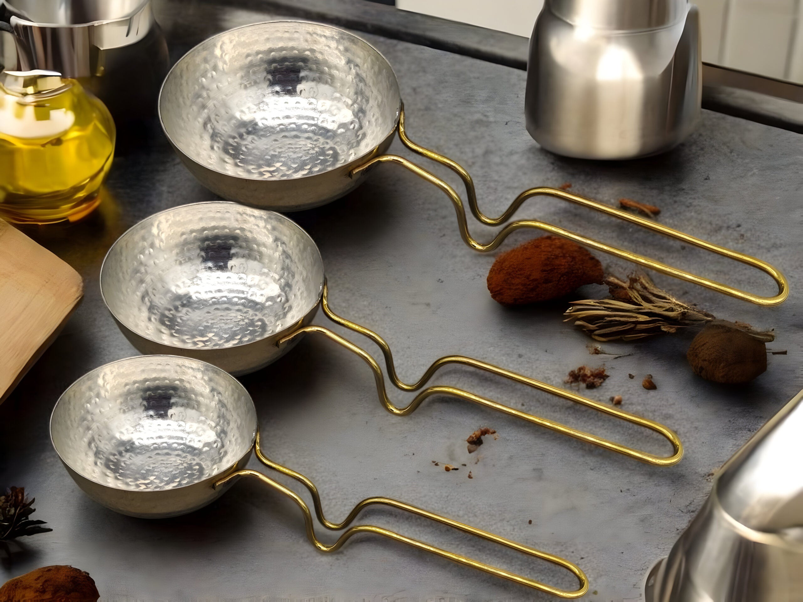 Set of 3 Brass Tadka Pan