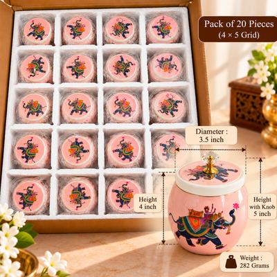 5" White Pichwai Jar ( Set of 20 )