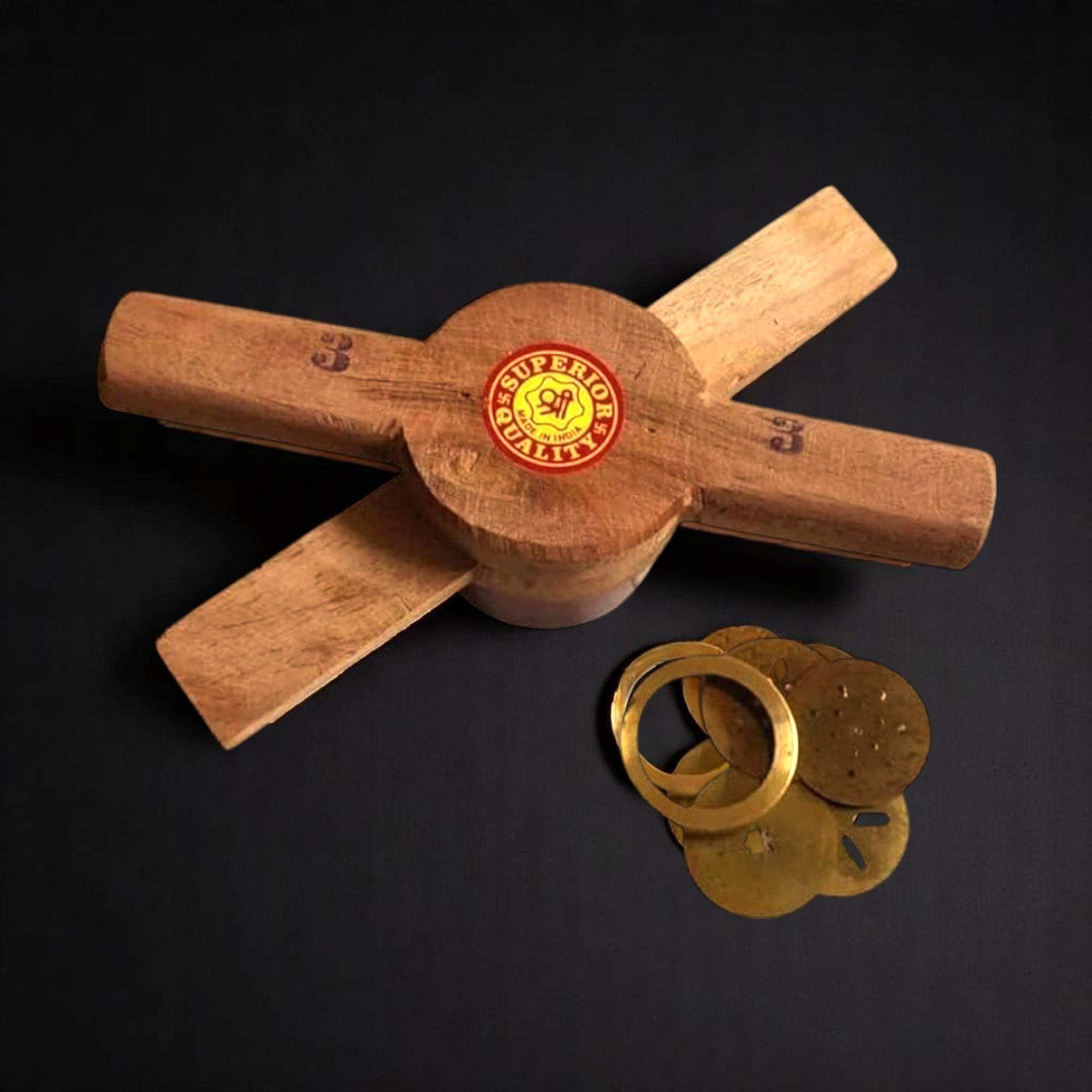 Wooden Idiyappam Press with Brass Jali