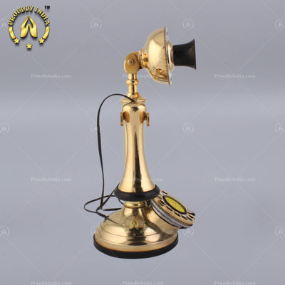 Gold Metal Brass Pot Candle Stick Retro Telephone