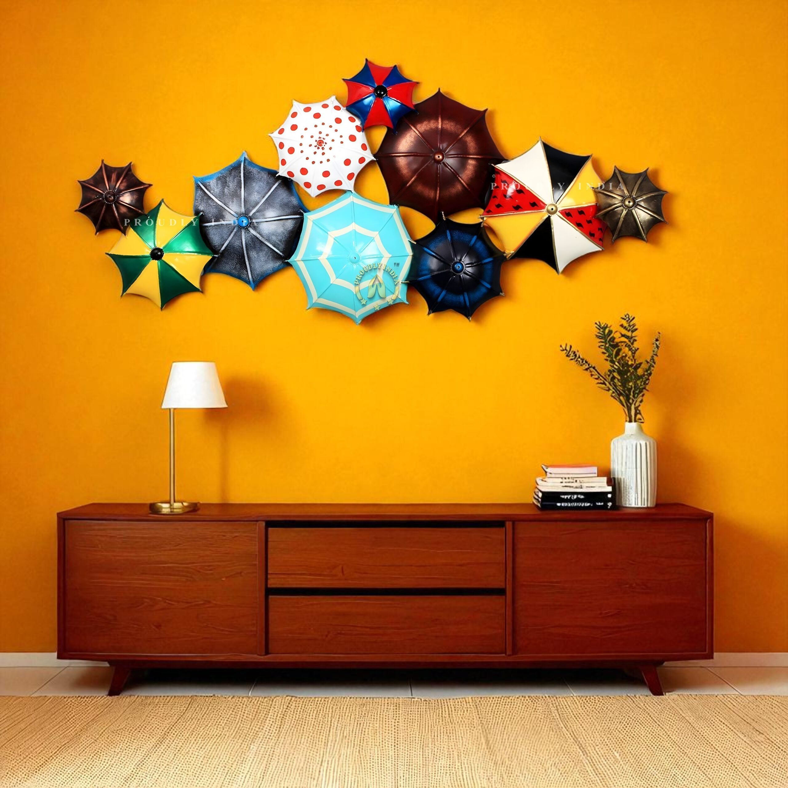 Umbrella Carnival Sky Iron Wall Art Mural