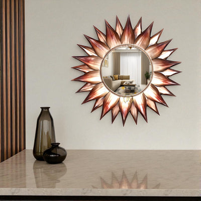 Solar Ember Bloom Wall Mirror
